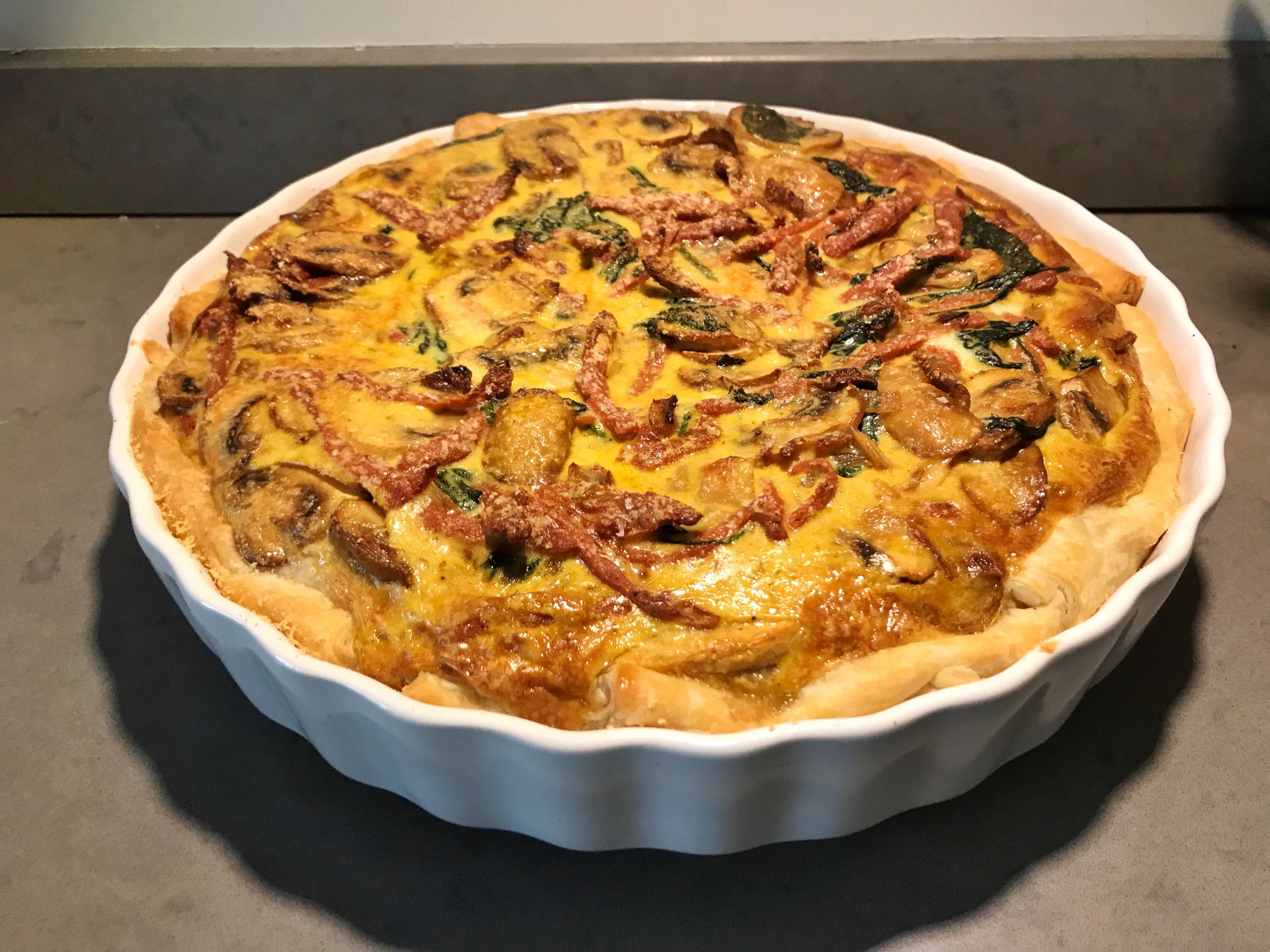 Quiche met vega spekjes